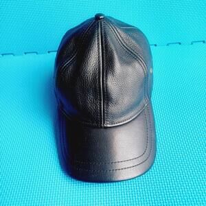 Overland Leather Mens Cap baseball Hat Black